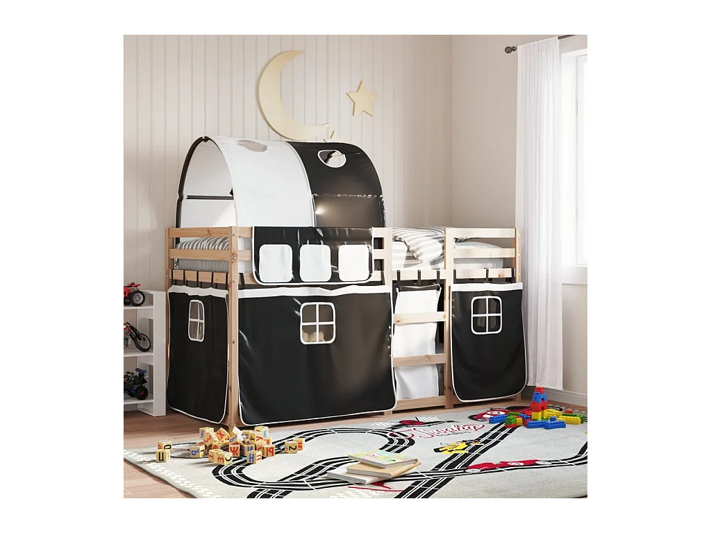 Lit simple-Lit superposé enfant sans matelas 90x190 cm bois de pin massif