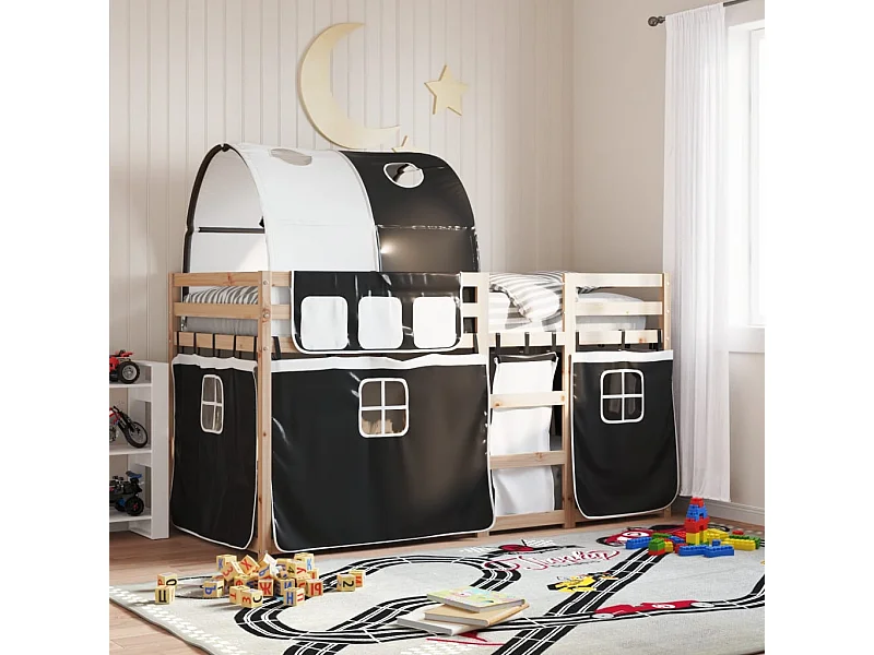 Lit simple-Lit superposé enfant sans matelas 90x190 cm bois de pin massif