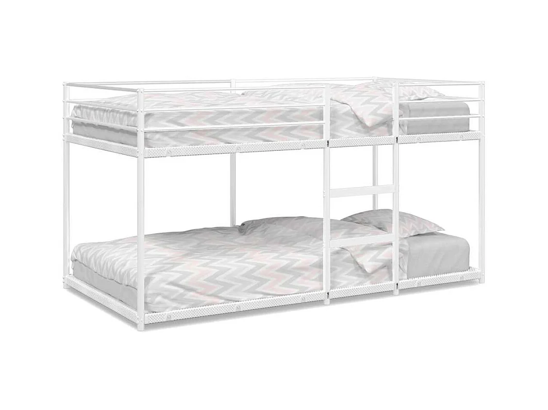 Lit simple-Lit superposé enfant sans matelas blanc 75x190 cm acier