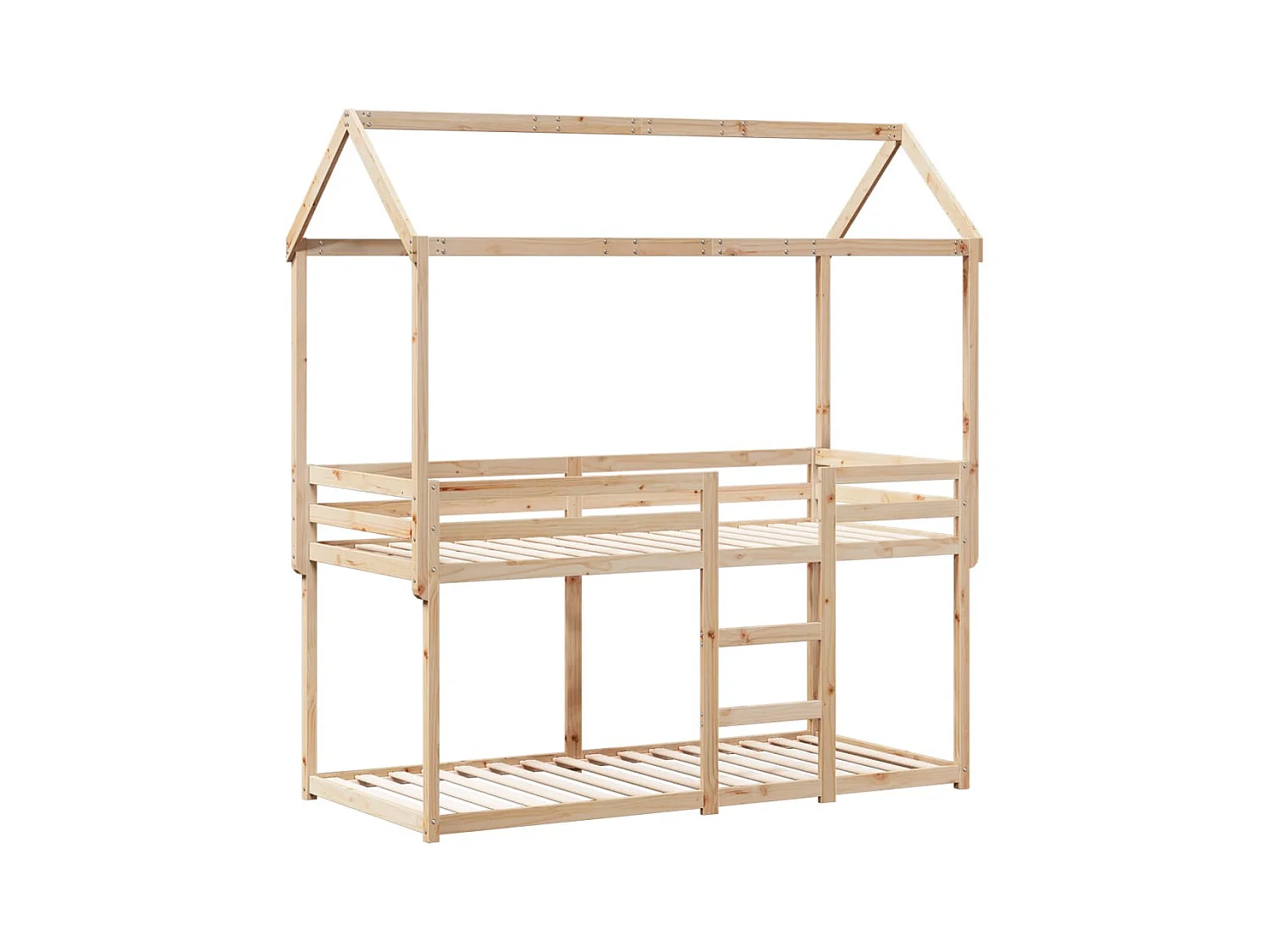 Lit simple-Lit superposé enfant sans matelas 75x190 cm bois de pin massif