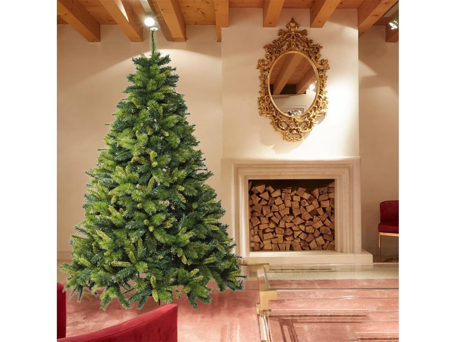 Choinka "Rafael" z PP z efektem igieł sosnowych + wysokiej jakości PVC, wys. 270 cm