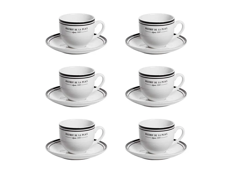 Tasse avec soucoupe Bistrot 22 cl (lot de 6)