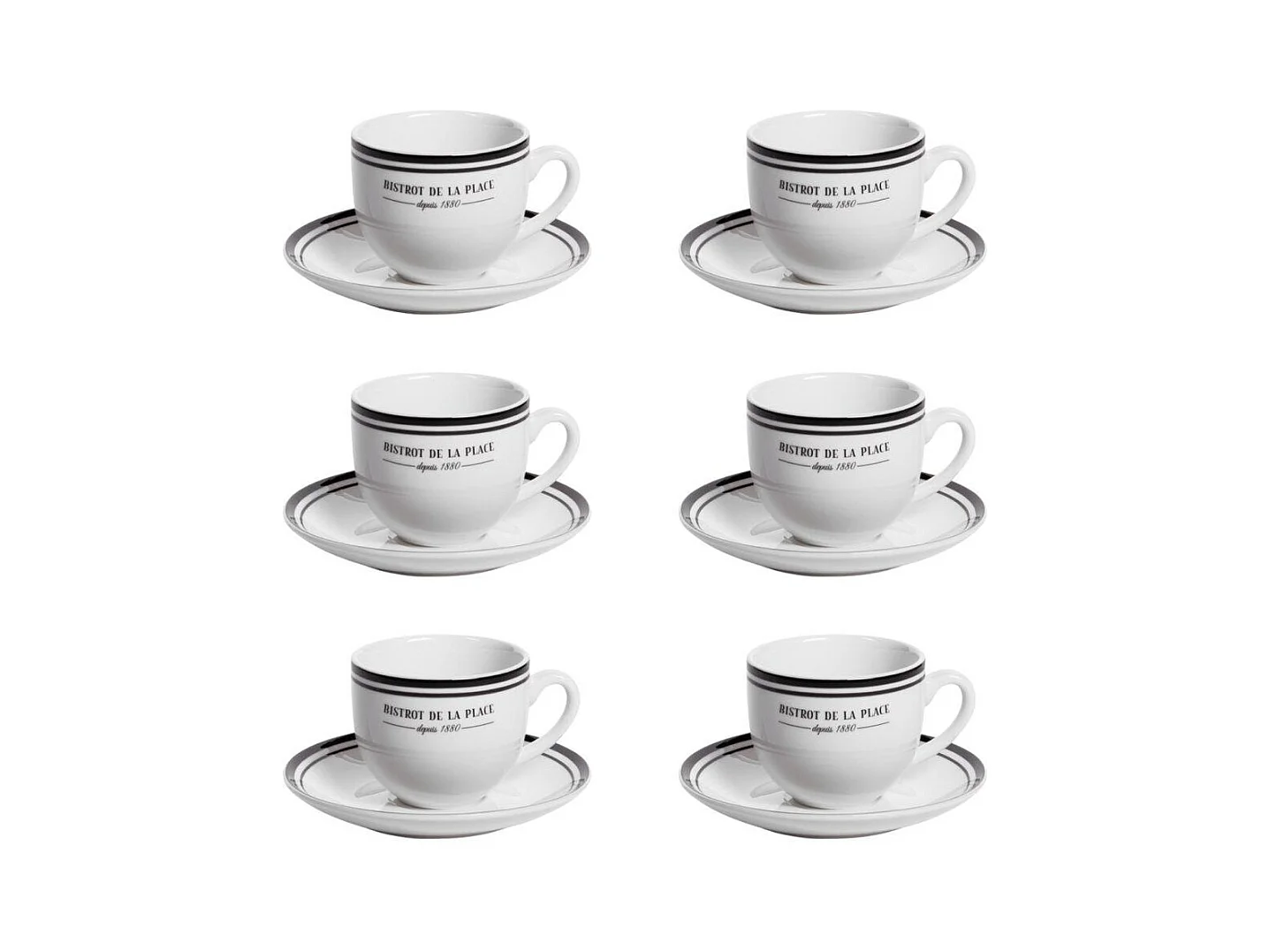 Tasse avec soucoupe Bistrot 22 cl (lot de 6)