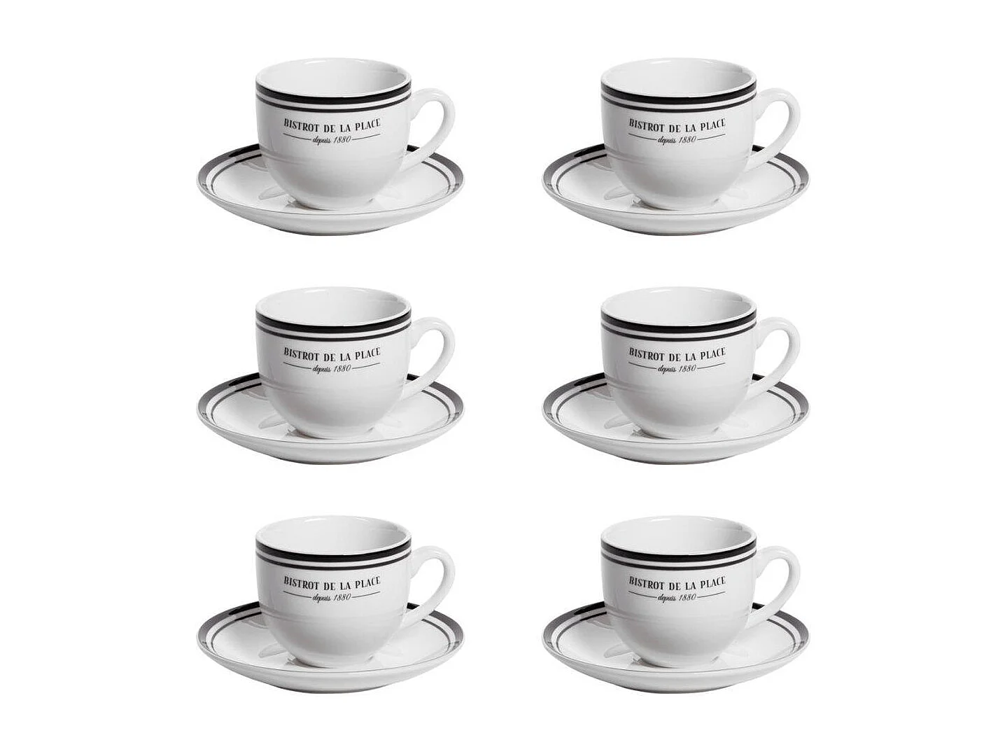Tasse avec soucoupe Bistrot 22 cl (lot de 6)