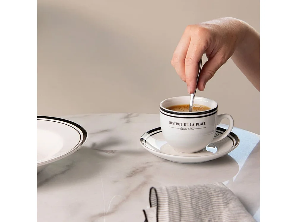 Tasse avec soucoupe Bistrot 22 cl (lot de 6)
