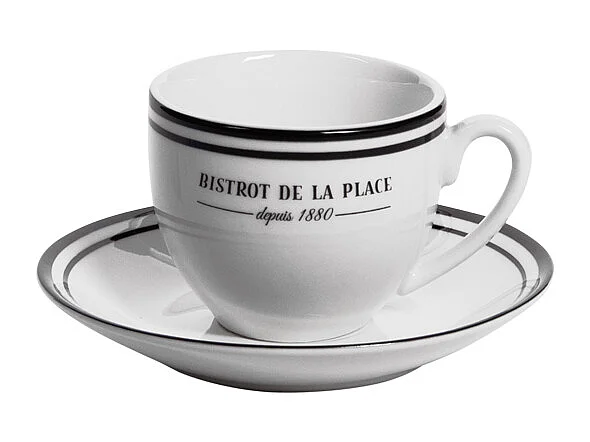 Tasse avec soucoupe Bistrot 9 cl (lot de 6)