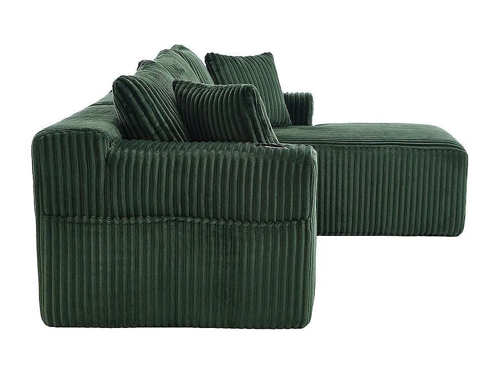 Canapés modulaires chaise longue 2 places velours doux 5 coussins poches porte-gobelets mousse dense DIY salon studio Émeraude