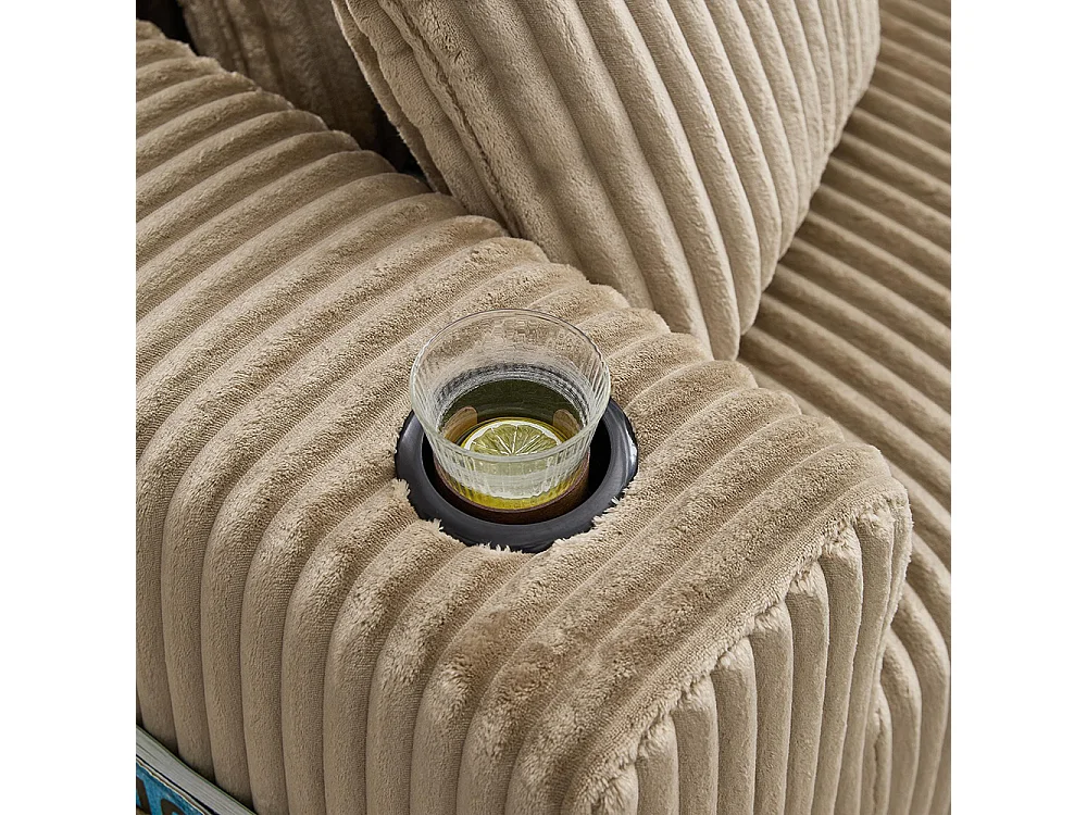 Canapés modulaires chaise longue 2 places velours doux 5 coussins poches porte-gobelets mousse dense DIY salon studio kaki