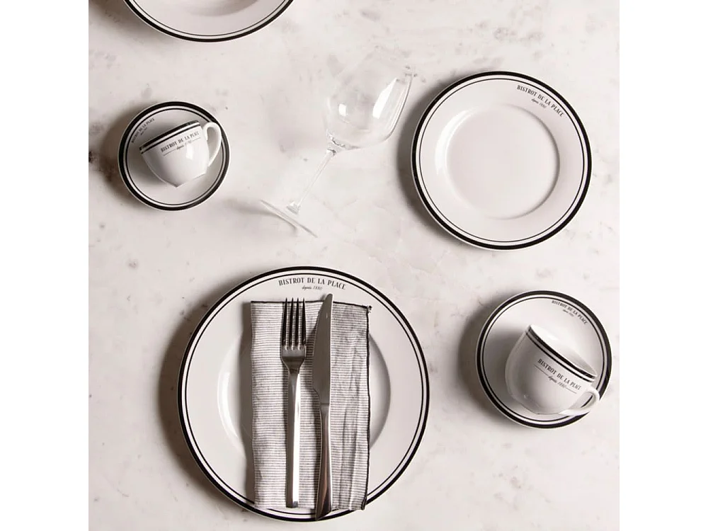 Assiette plate Bistrot 27 cm (lot de 6)