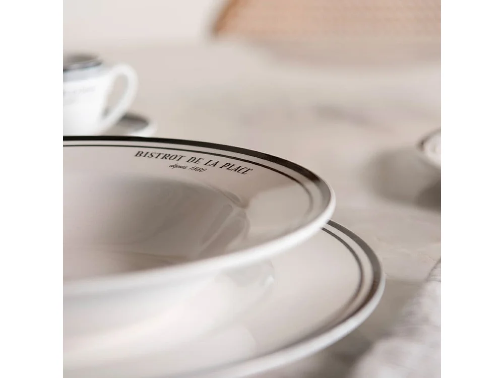Assiette plate Bistrot 27 cm (lot de 6)