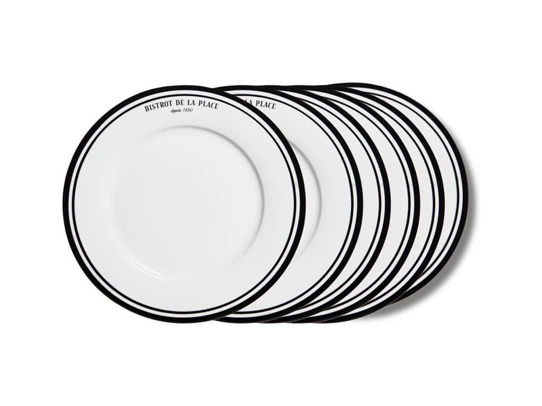 Assiette à dessert Bistrot 21 cm (lot de 6)