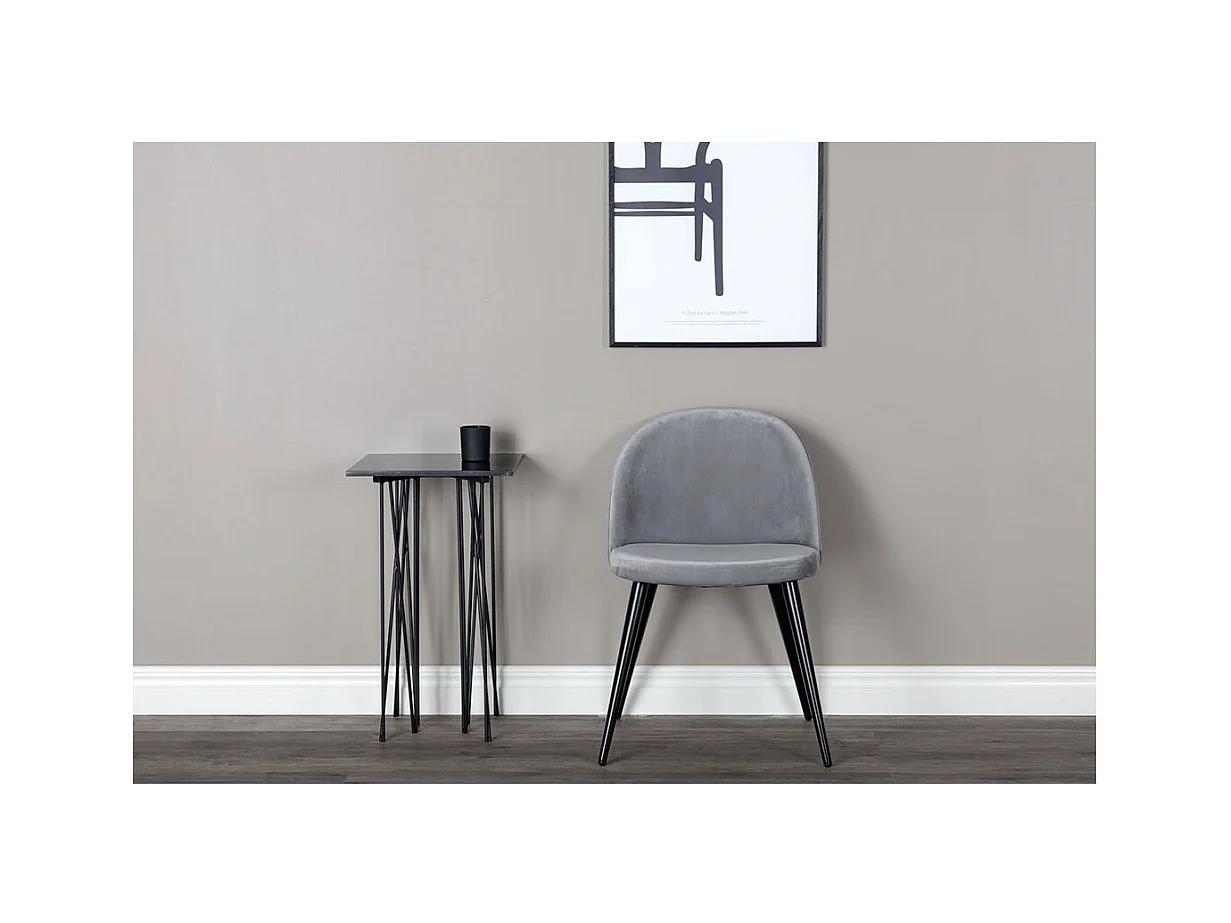 Skagen chaise de salle à manger velours gris,noir.
