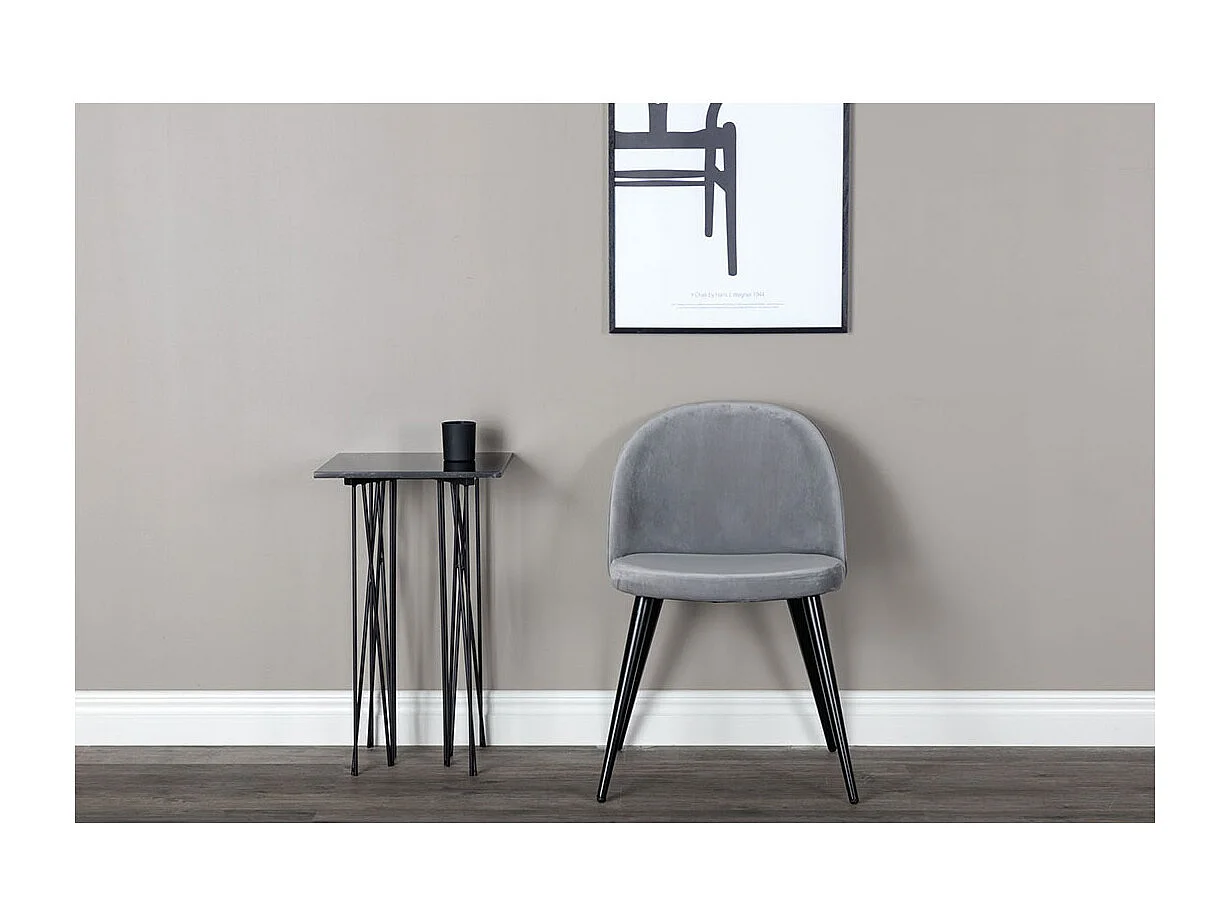 Skagen eetkamerstoel velours grijs,zwart.