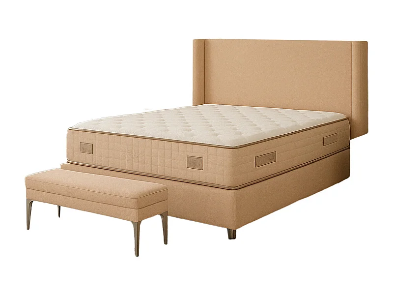 Lit Coffre COCO – Velours – 160x200 cm avec Planche en Bois