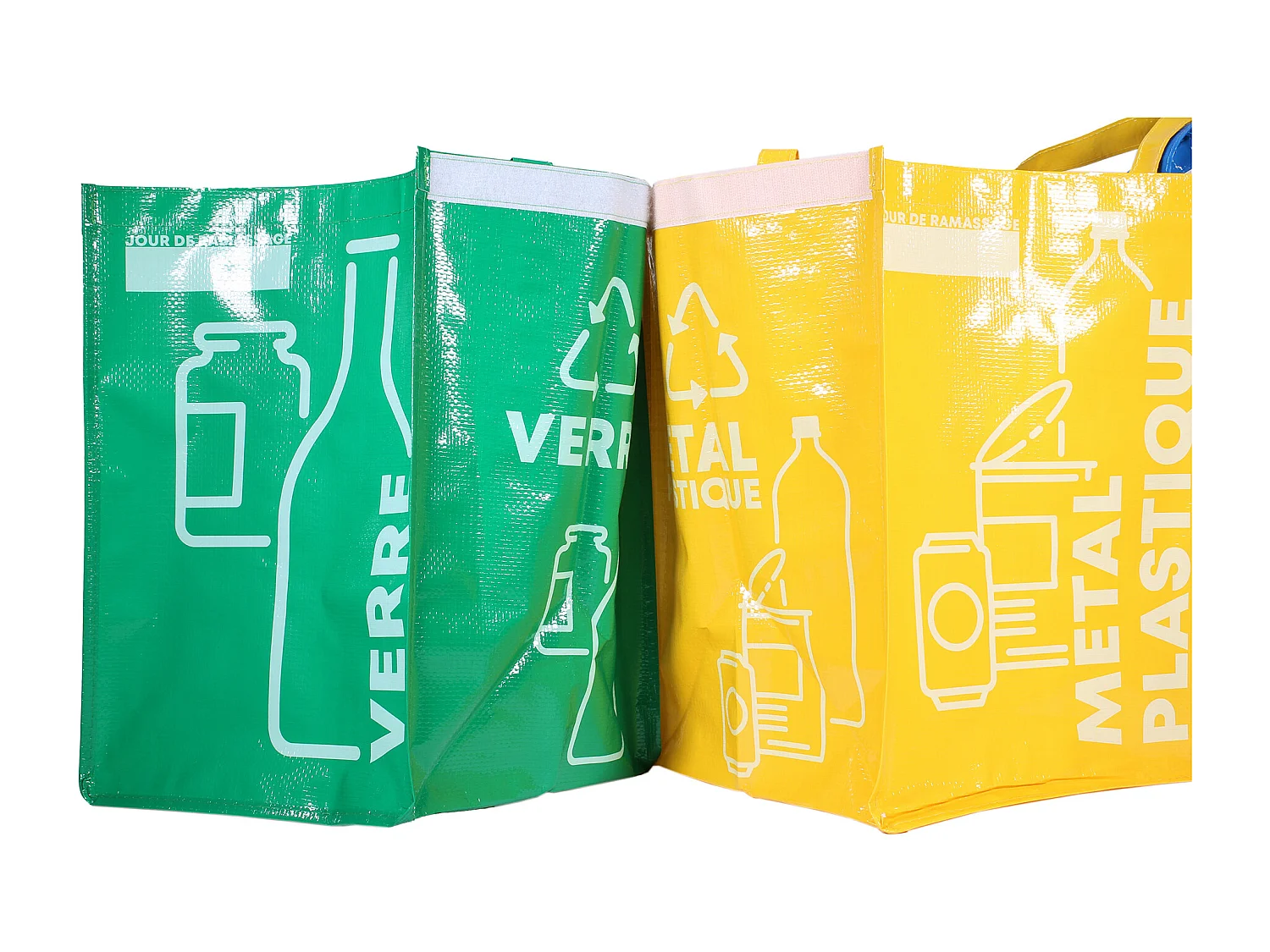 Lot de 3 sacs de tri pour papier et carton en plastique - 28.5 x 27.5 cm