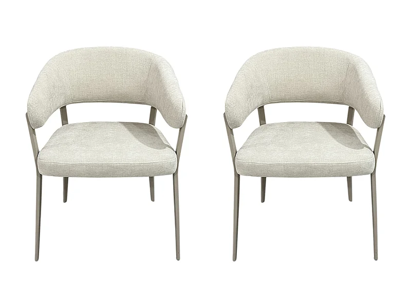 Fauteuil Emilia Beige - Lot De 2 Beige