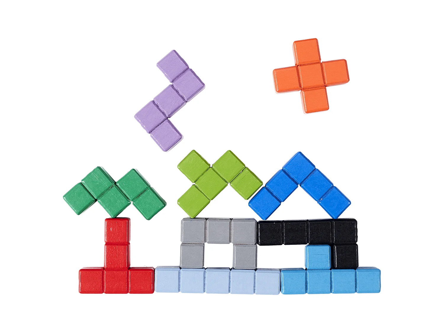 Puzzle En Bois Multi Forme2 Multicolore