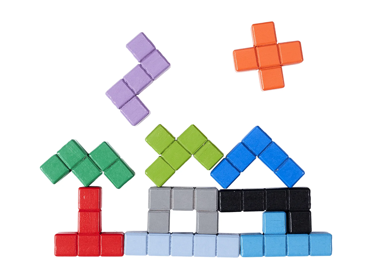 Puzzle En Bois Multi Forme2 Multicolore