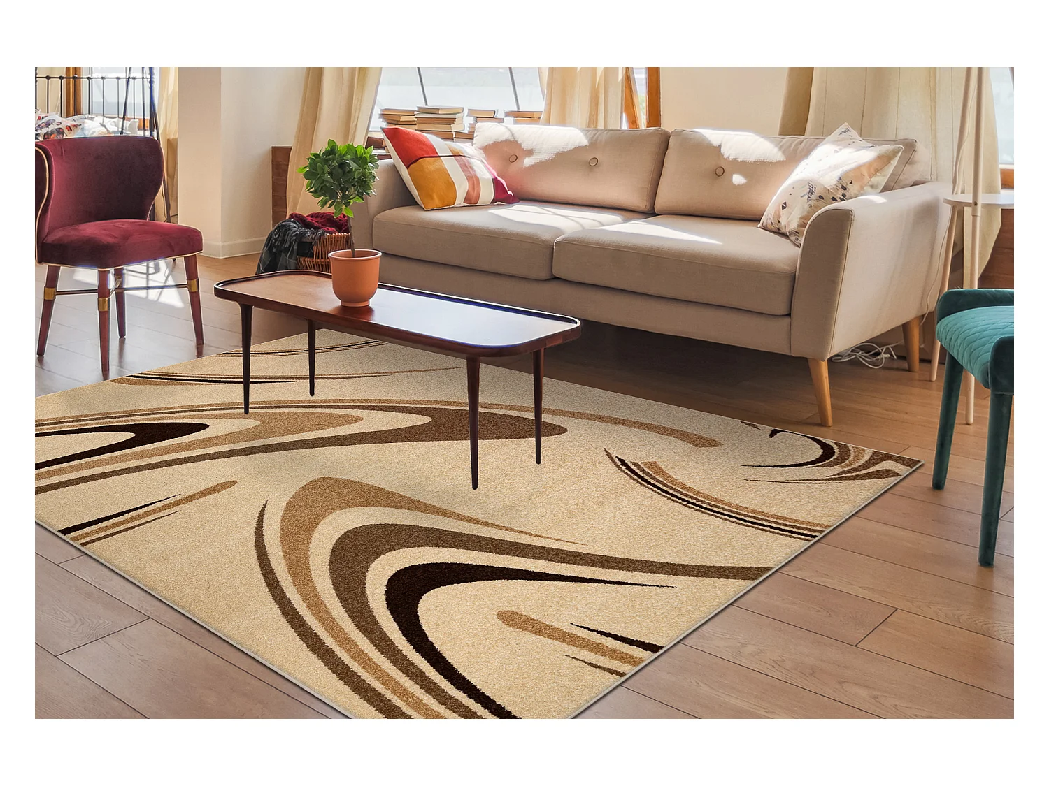 Tapis KARMEL CAFÉ crème 160x220 cm