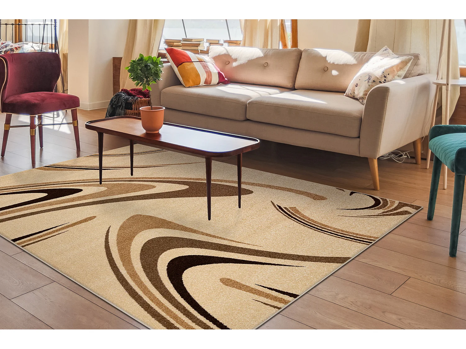 Tapis KARMEL CAFÉ crème 160x220 cm