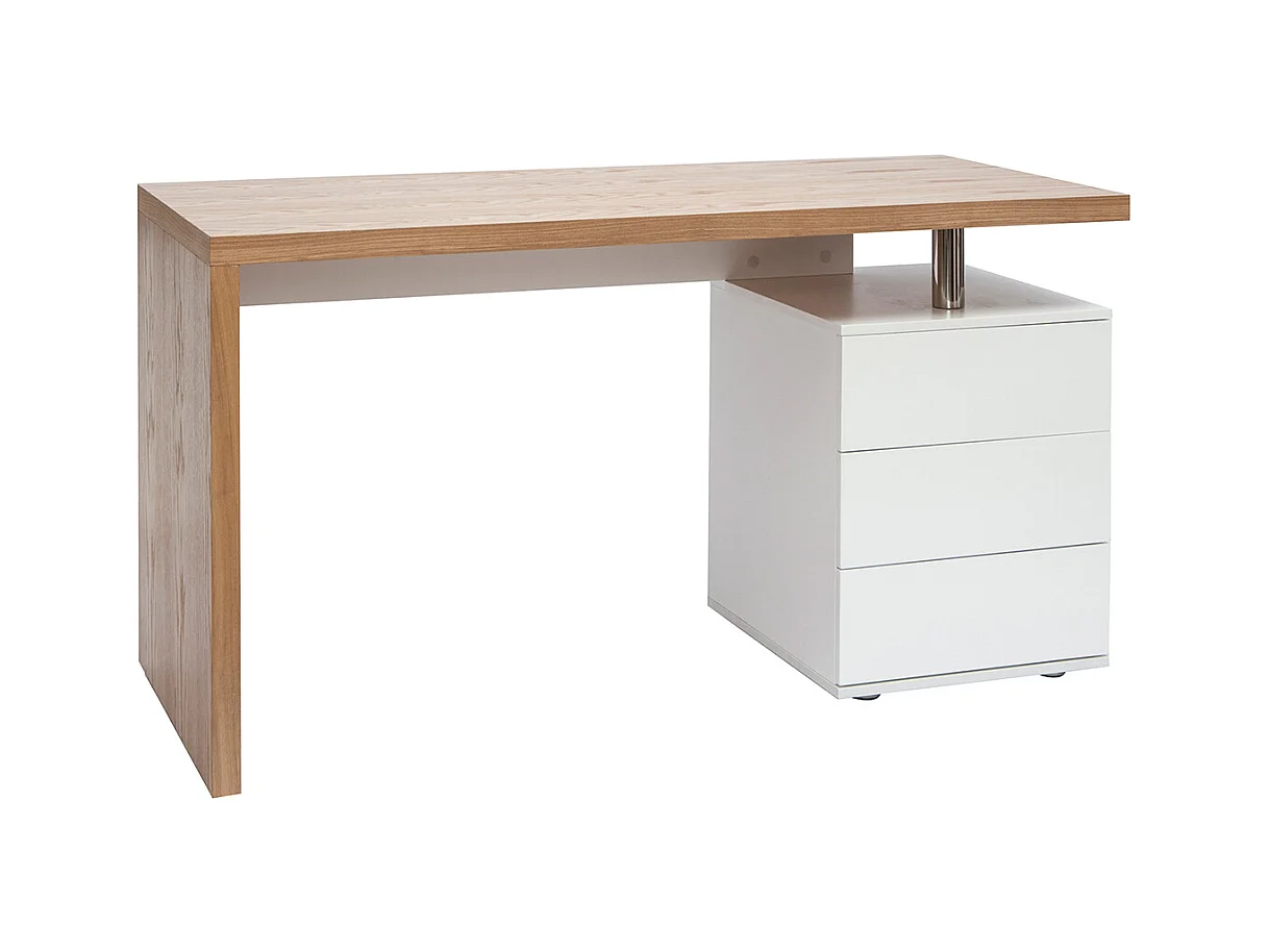 Design-Schreibtisch aus heller Eiche Weiß CALIX