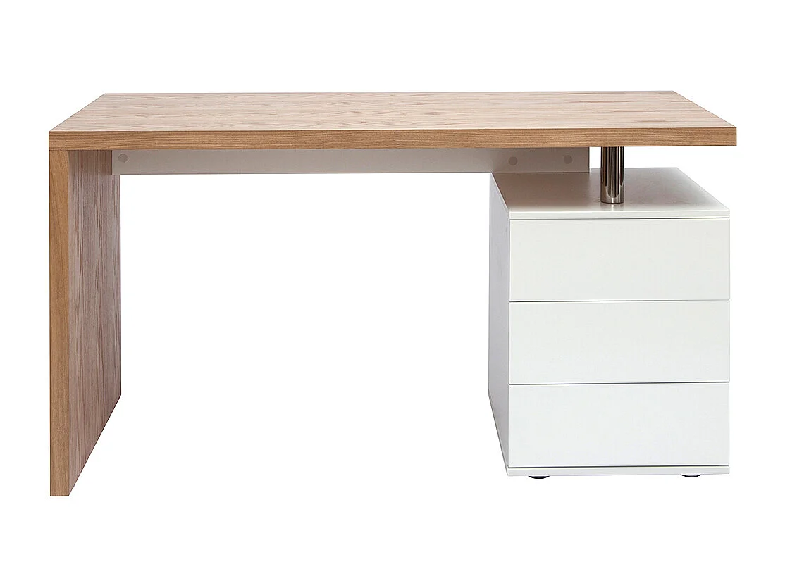 Design-Schreibtisch aus heller Eiche Weiß CALIX
