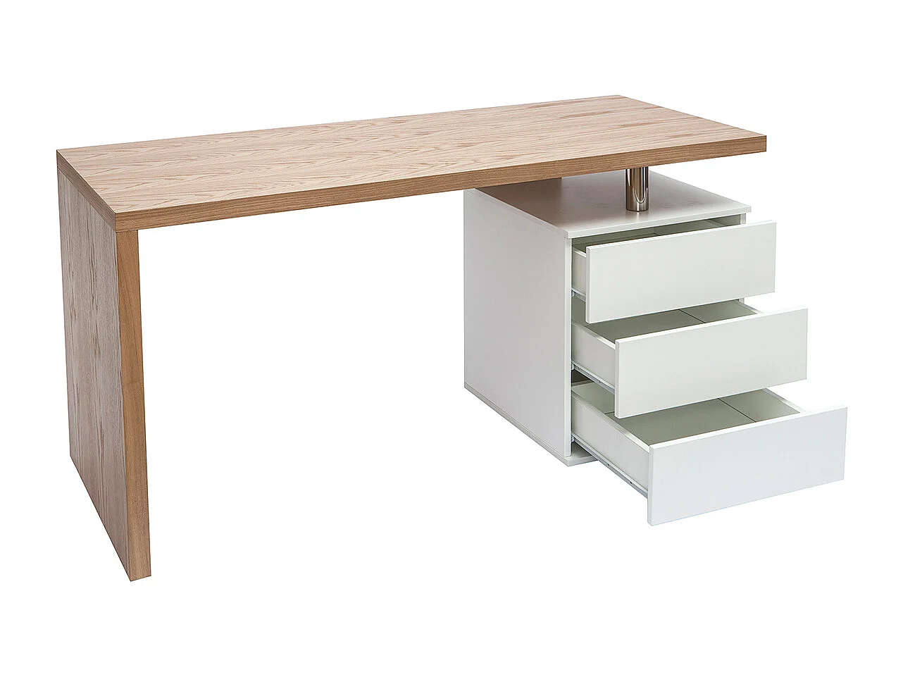 Design-Schreibtisch aus heller Eiche Weiß CALIX