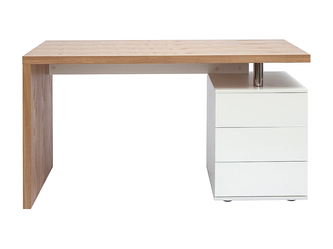 Design-Schreibtisch aus heller Eiche Weiß CALIX