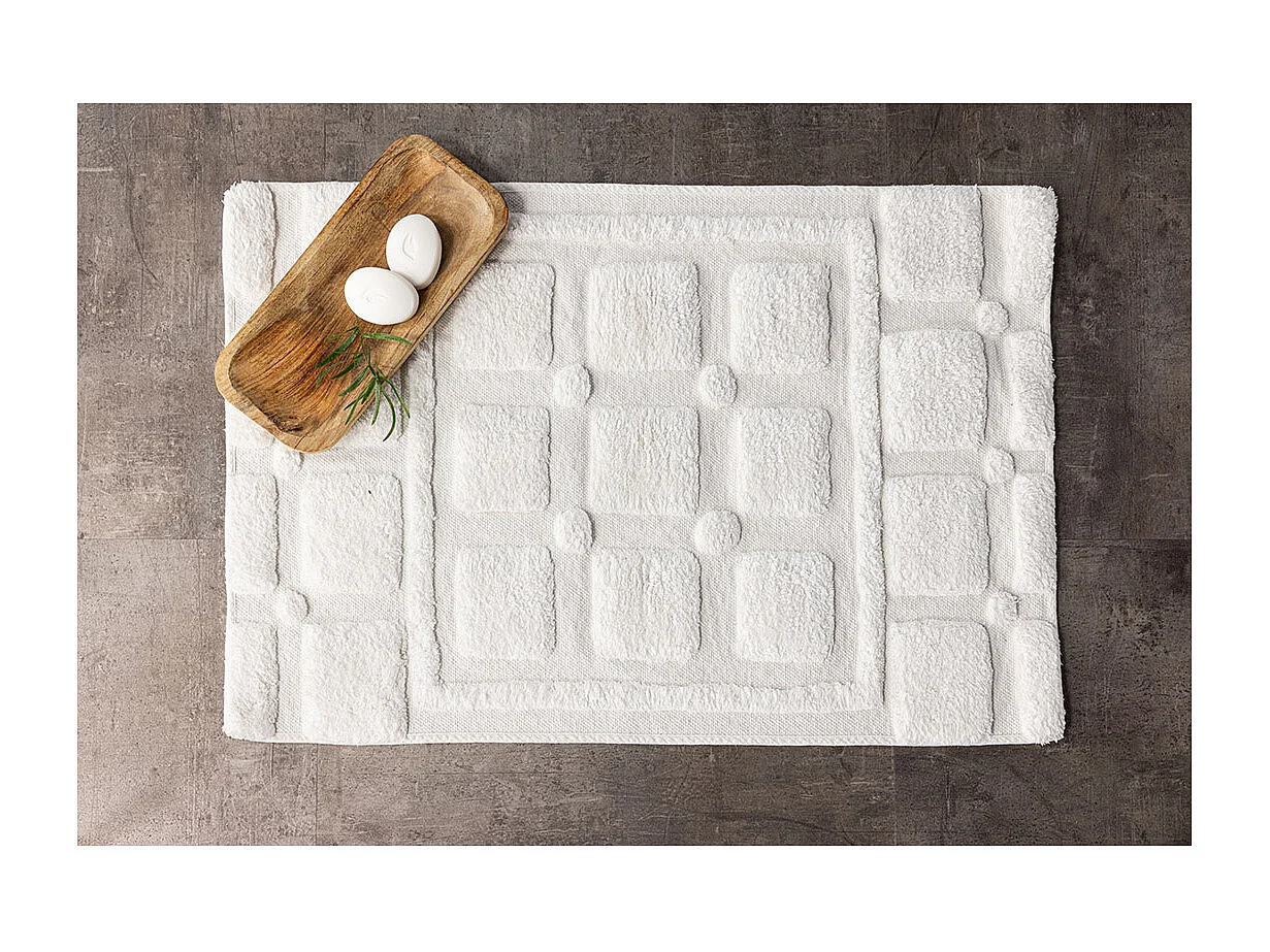 Putte tapis de bain 90x60cm blanc.
