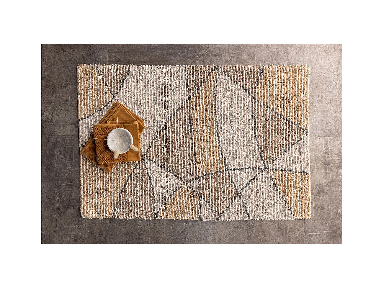 Loui badmat 90x60cm zandkleurig.