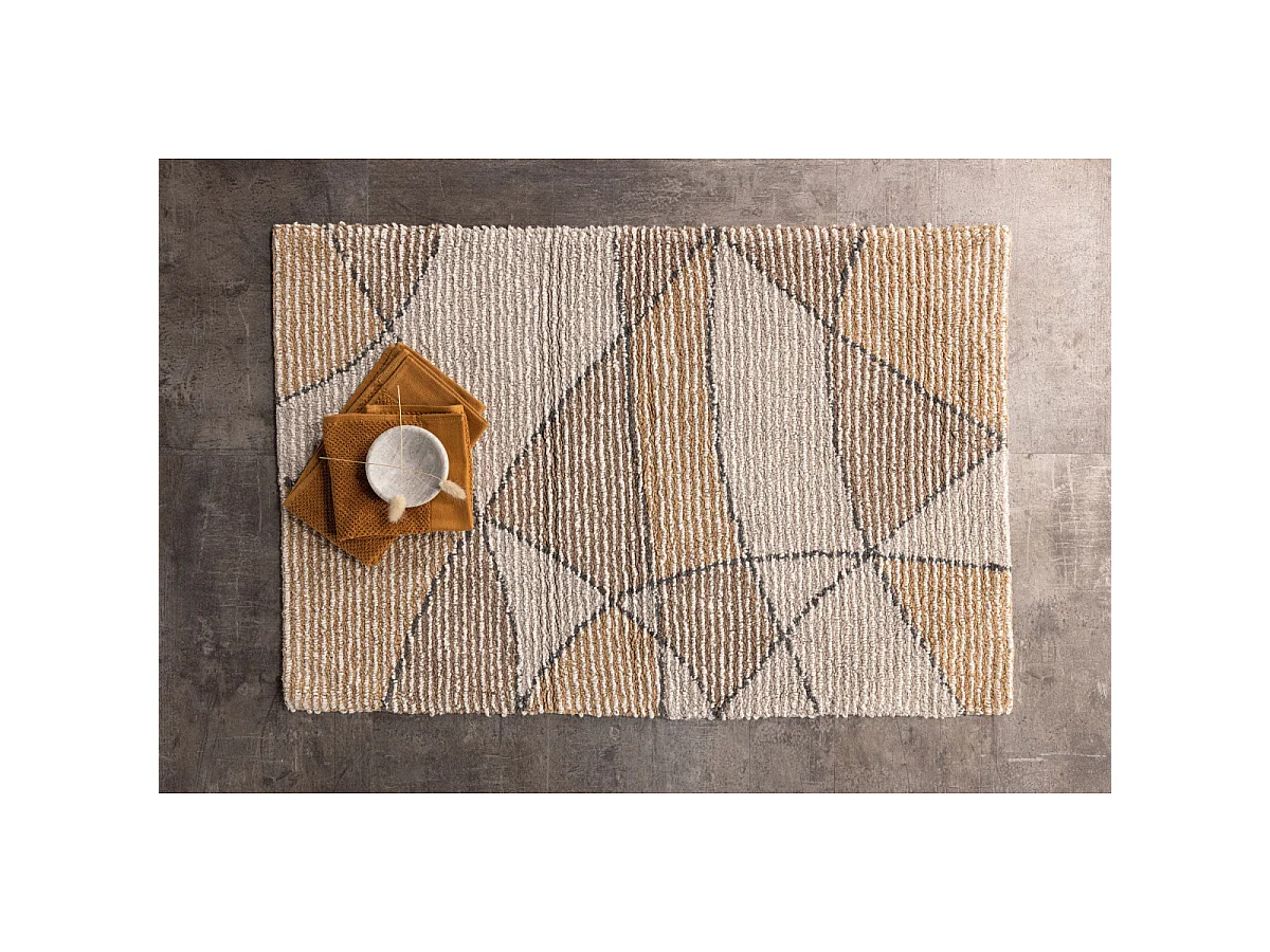 Loui badmat 90x60cm zandkleurig.