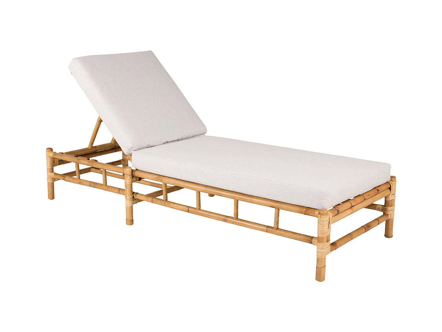 Transat "Cane" 210cm Naturel & Gris