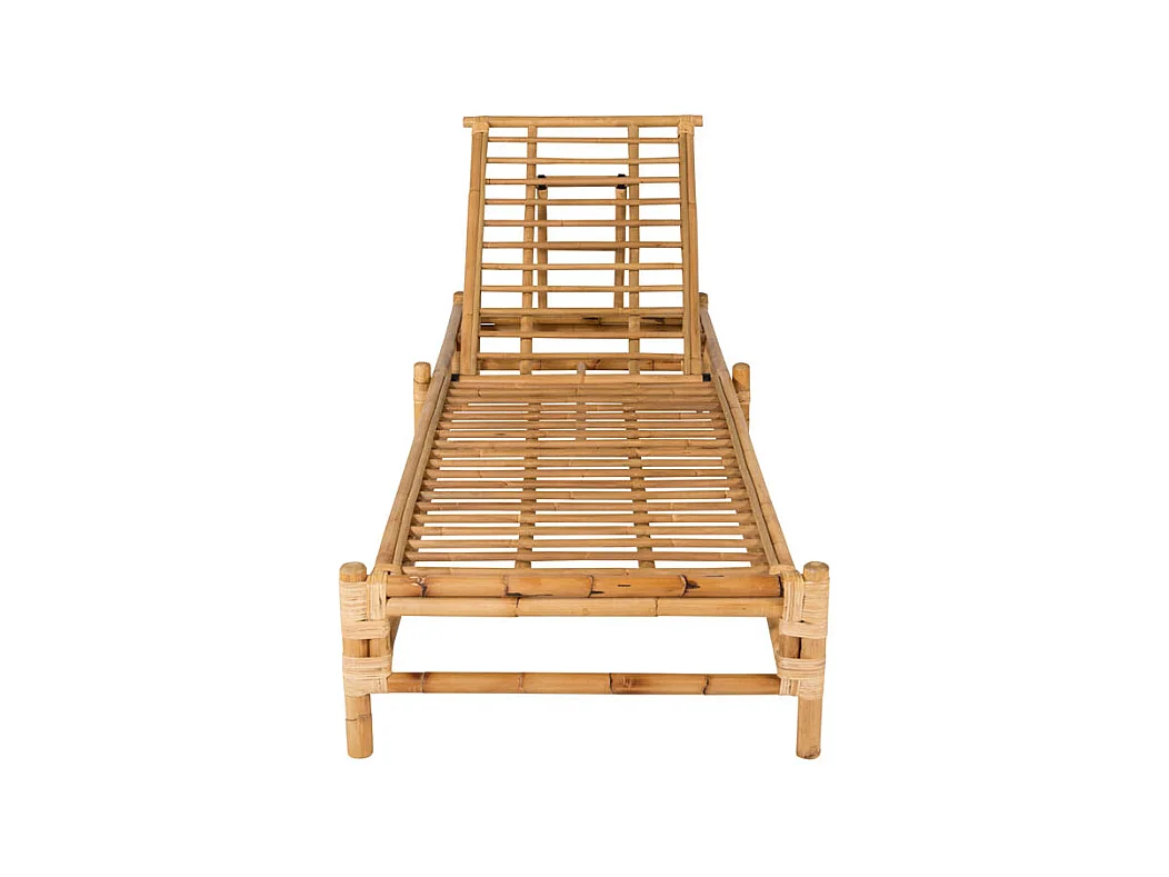 Transat "Cane" 210cm Naturel & Gris