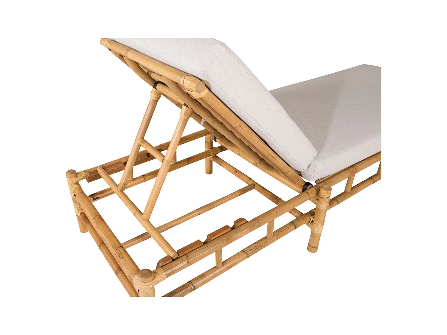 Transat "Cane" 210cm Naturel & Gris