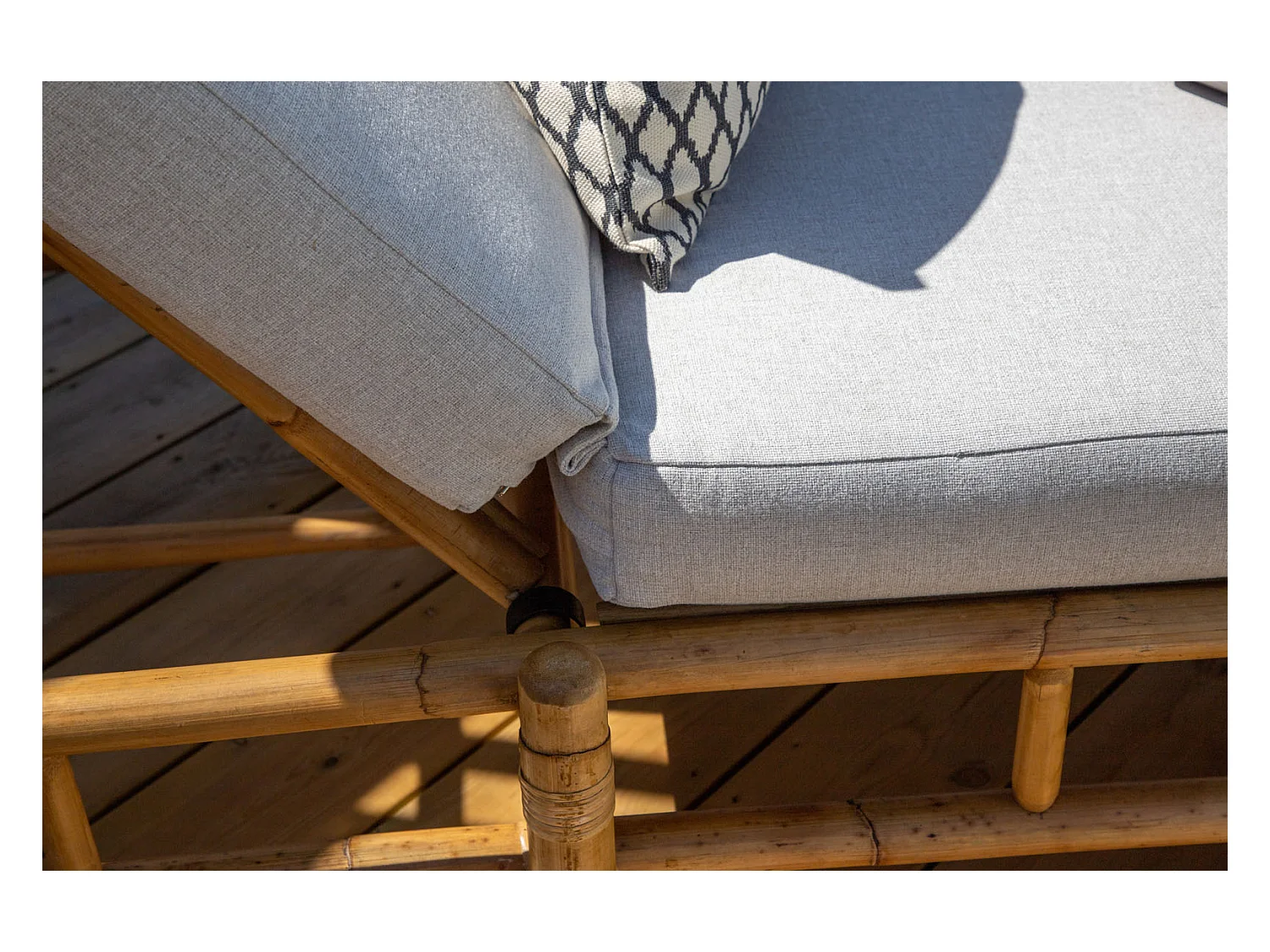 Transat "Cane" 210cm Naturel & Gris