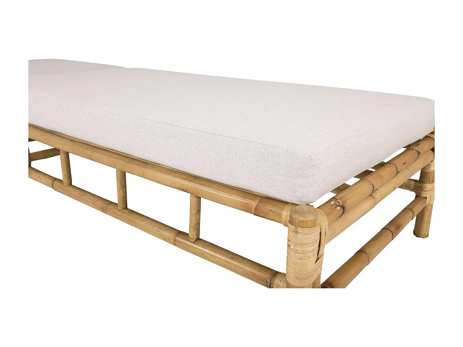 Transat "Cane" 210cm Naturel & Gris