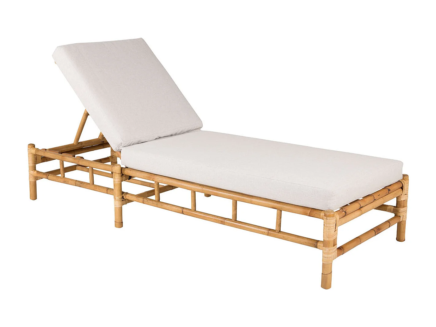 Transat "Cane" 210cm Naturel & Gris