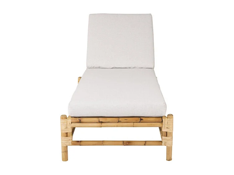 Transat "Cane" 210cm Naturel & Gris