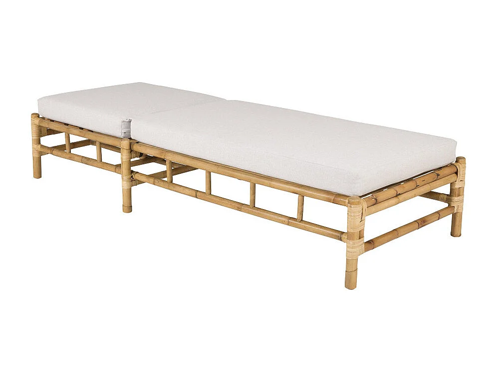 Transat "Cane" 210cm Naturel & Gris