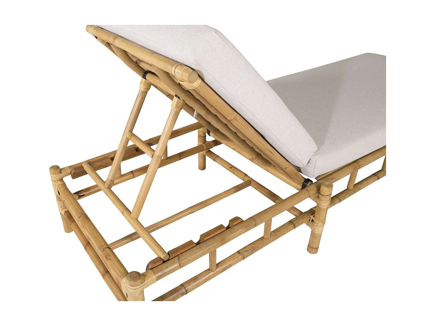 Transat "Cane" 210cm Naturel & Gris