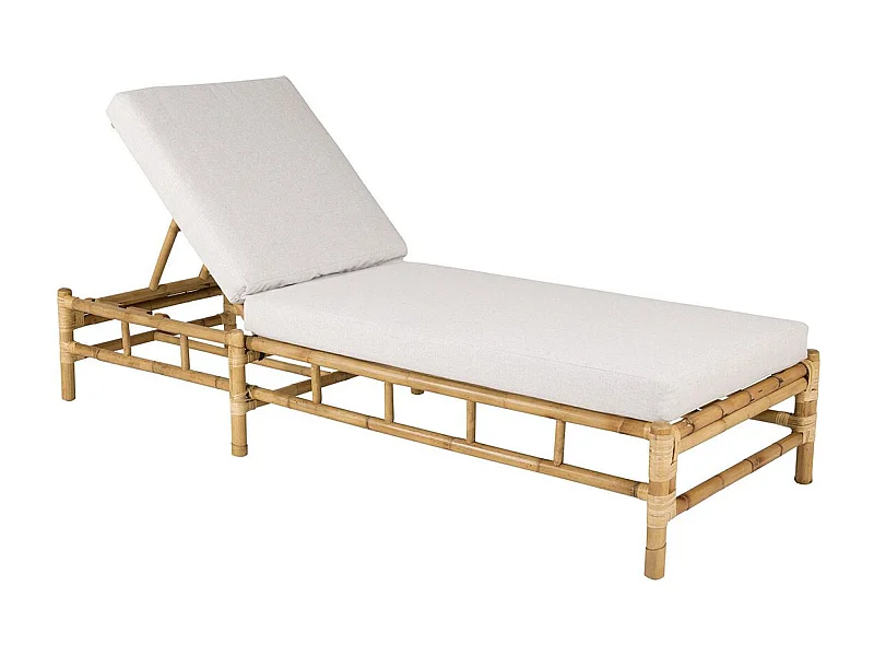 Transat "Cane" 210cm Naturel & Gris