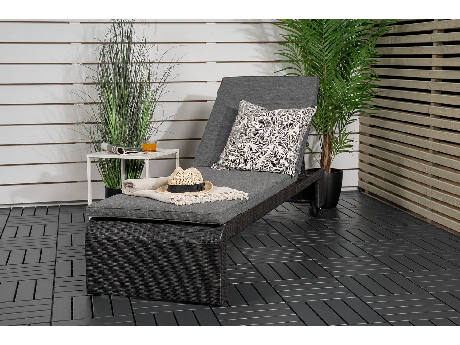 London Chaise longue, noir.