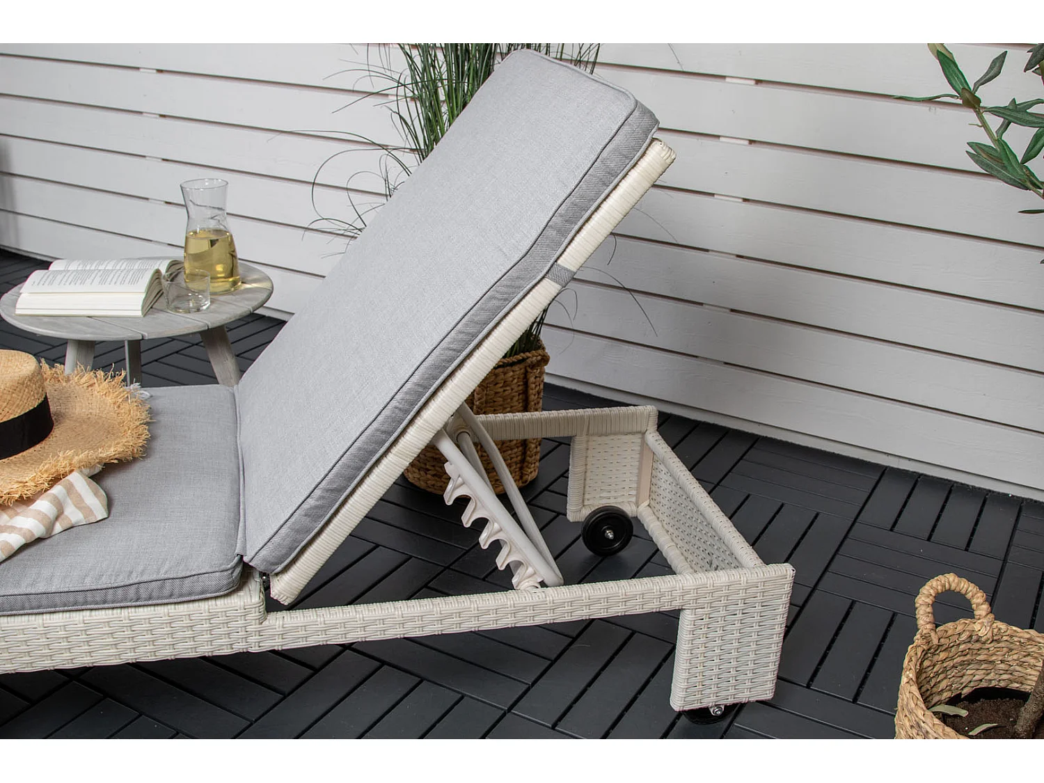 Transat à Roulettes "London" 196cm Blanc