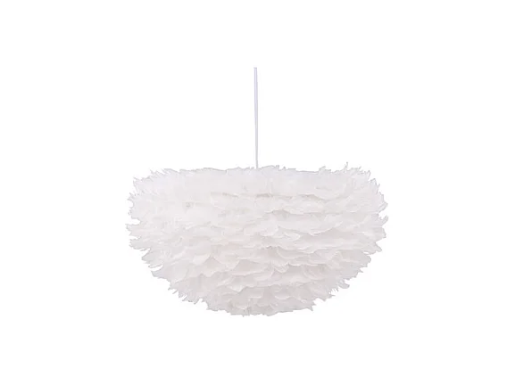 Lampe Suspension en plume "Nicola" 60cm Blanc