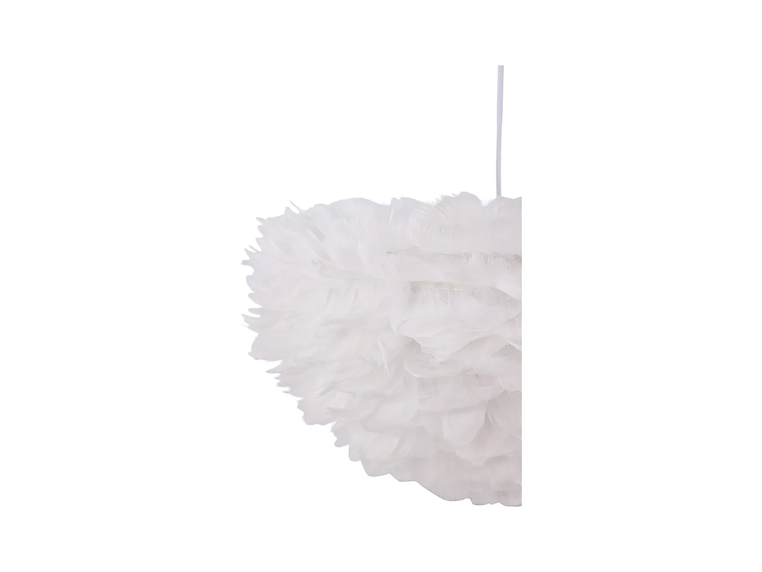 Lampe Suspension en plume "Nicola" 60cm Blanc