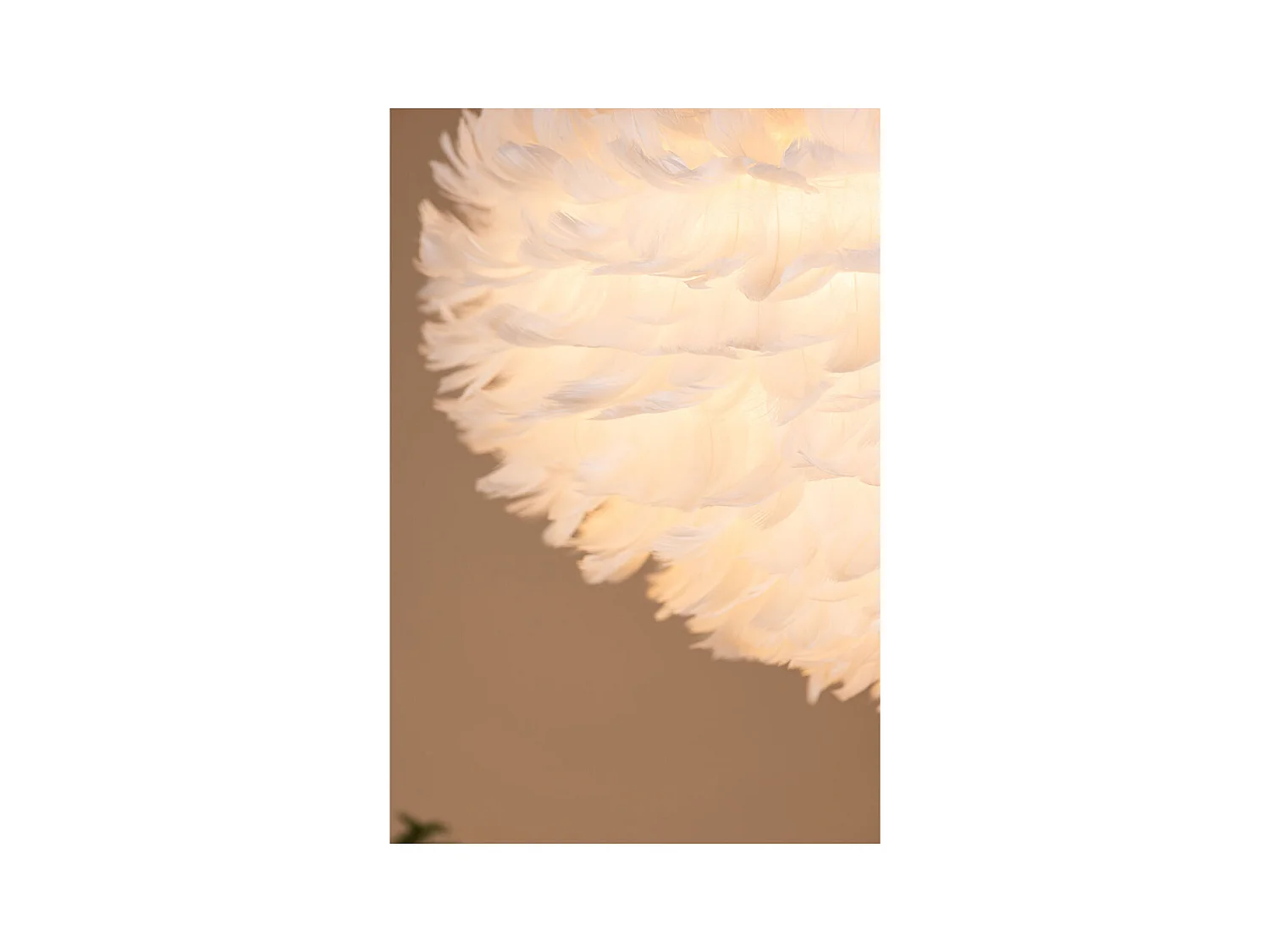 Lampe Suspension en plume "Nicola" 60cm Blanc