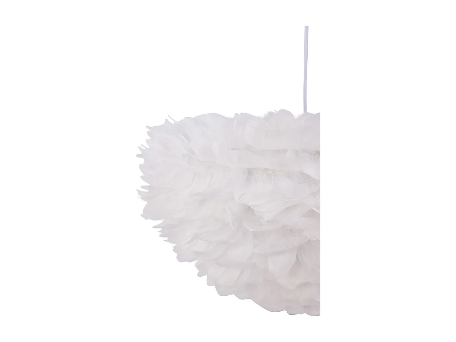 Lampe Suspension en plume "Nicola" 60cm Blanc