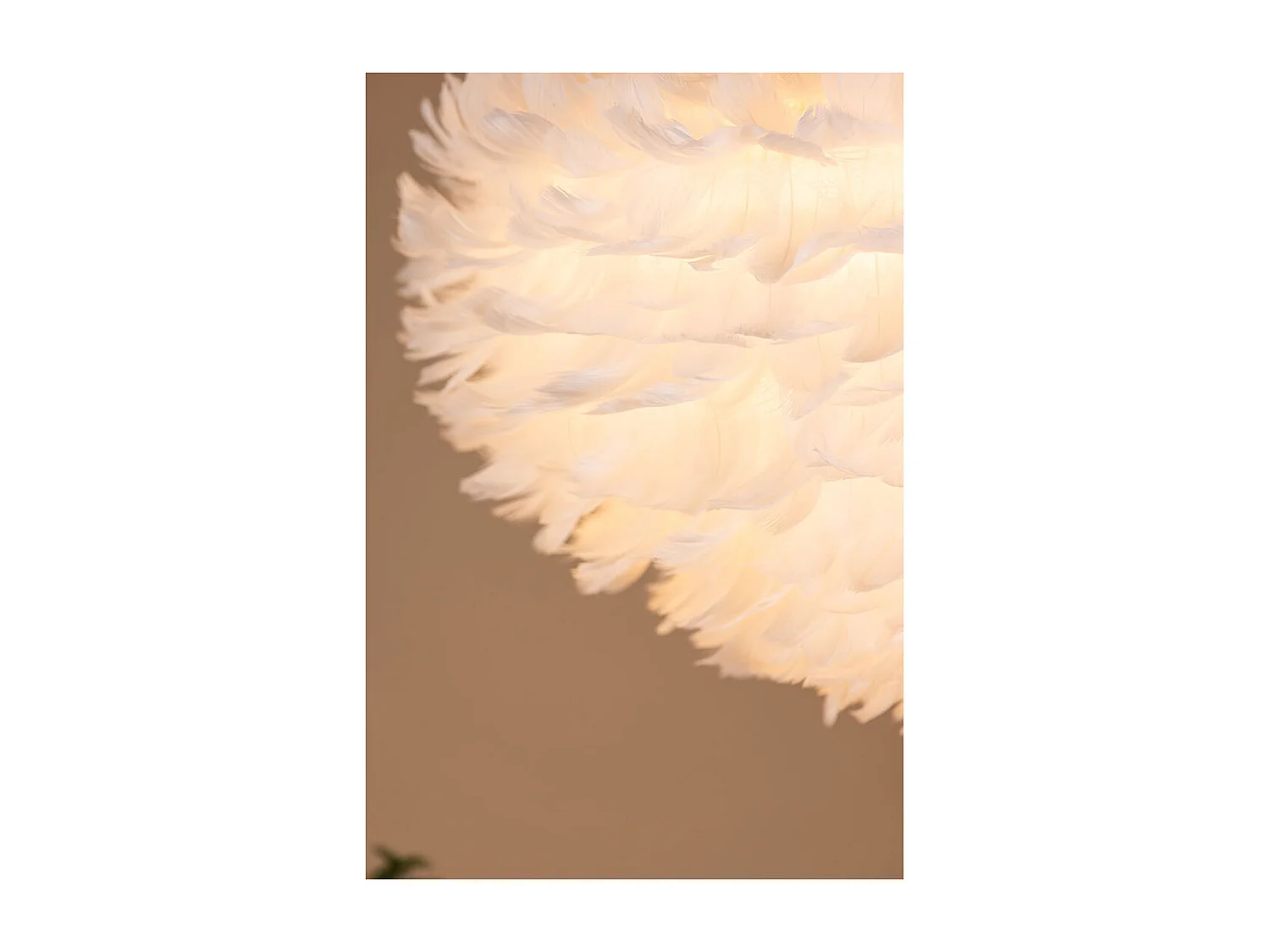 Lampe Suspension en plume "Nicola" 60cm Blanc