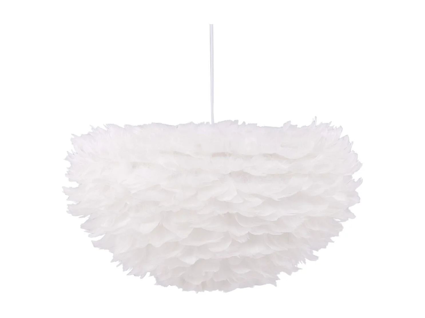 Lampe Suspension en plume "Nicola" 60cm Blanc