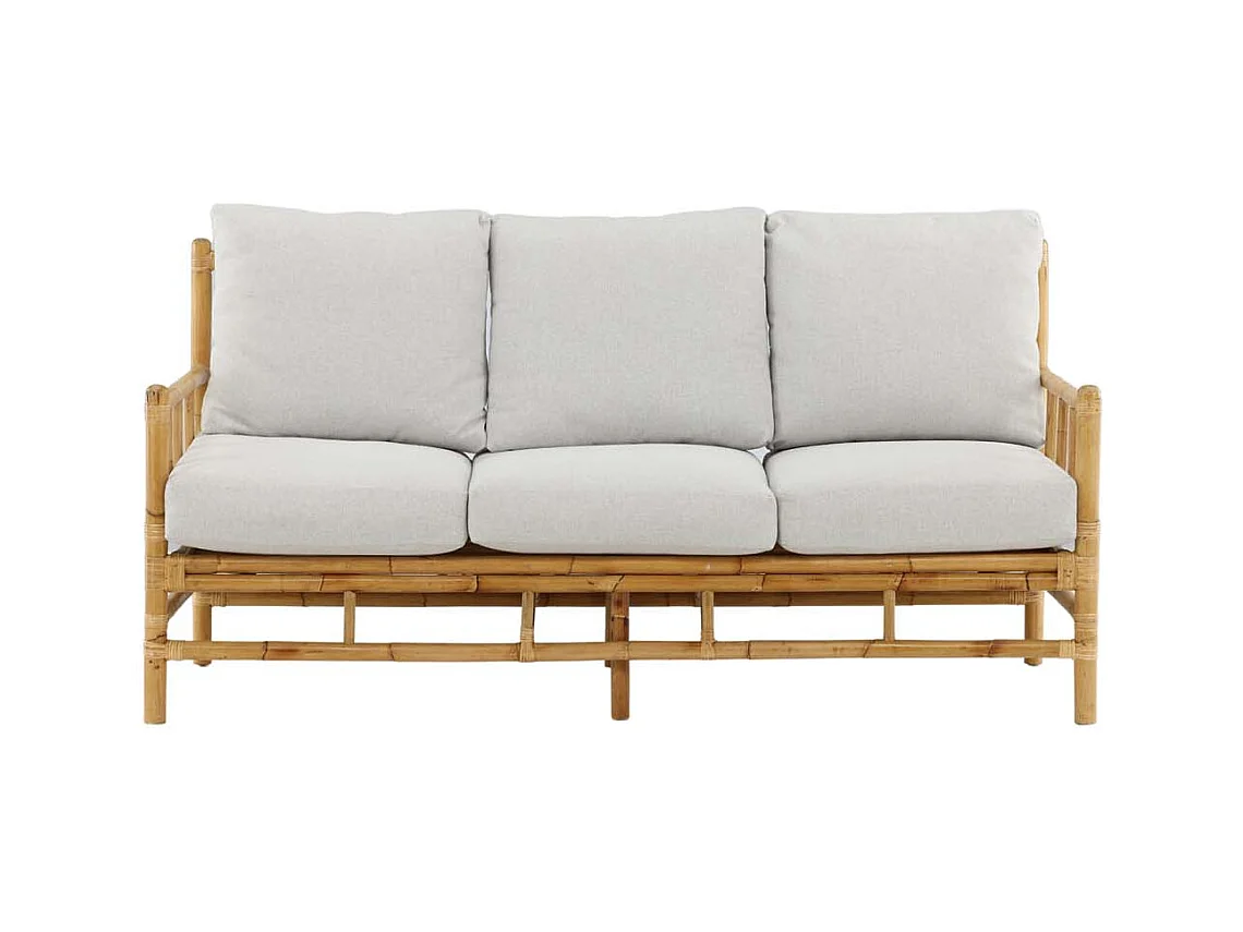 Canapé de jardin 3 Places "Cane" 180cm Naturel